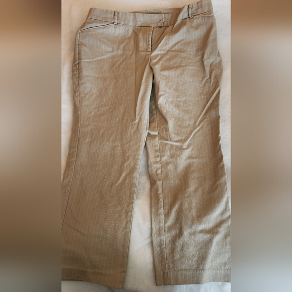 Lane Bryant Pants - Lane Bryant Beige Pinstripe Trousers